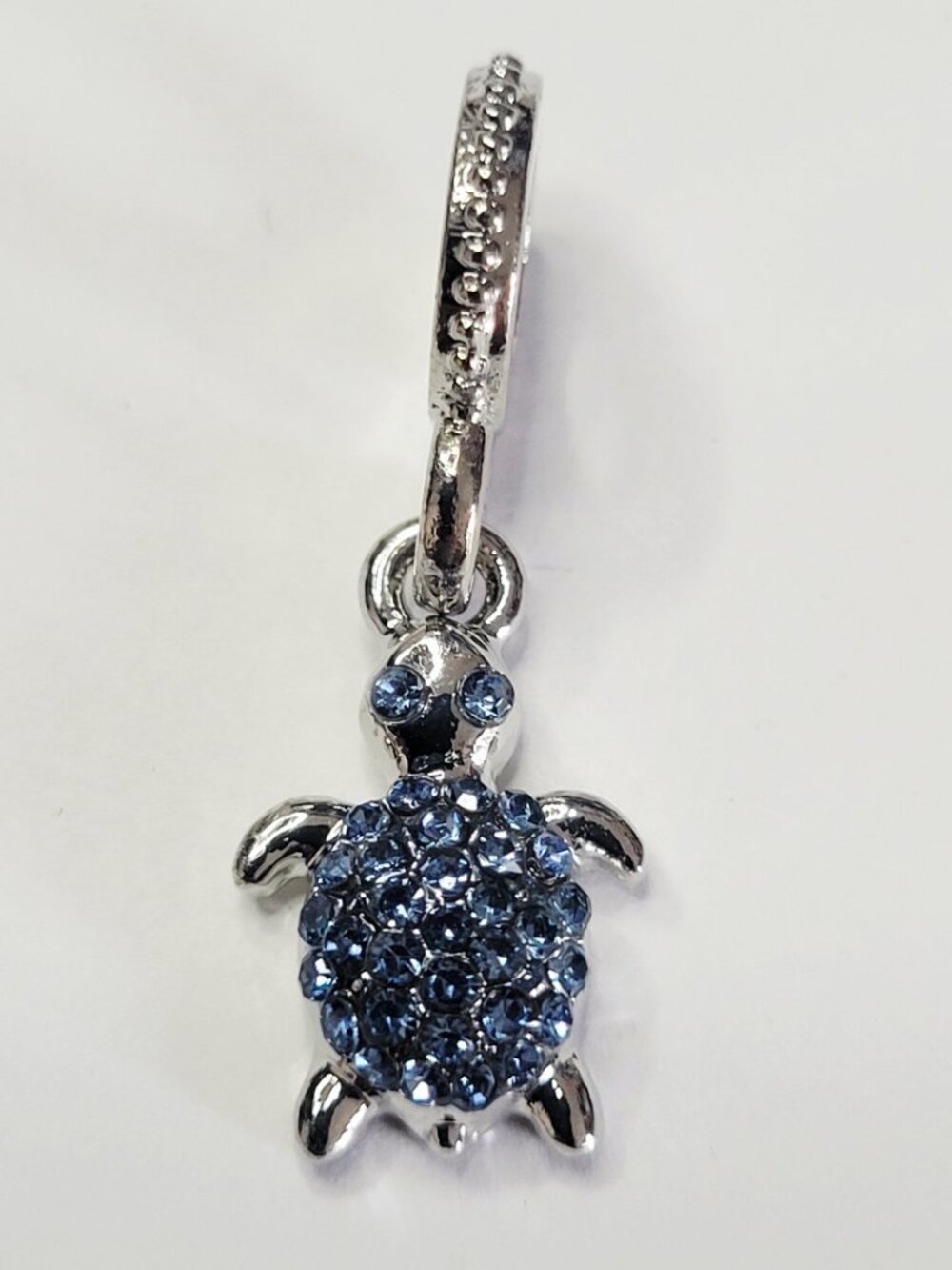 NWT Fits Pandora Charm Bracelets Stunning Blue Crystal Turtle Dangle Rhinestones